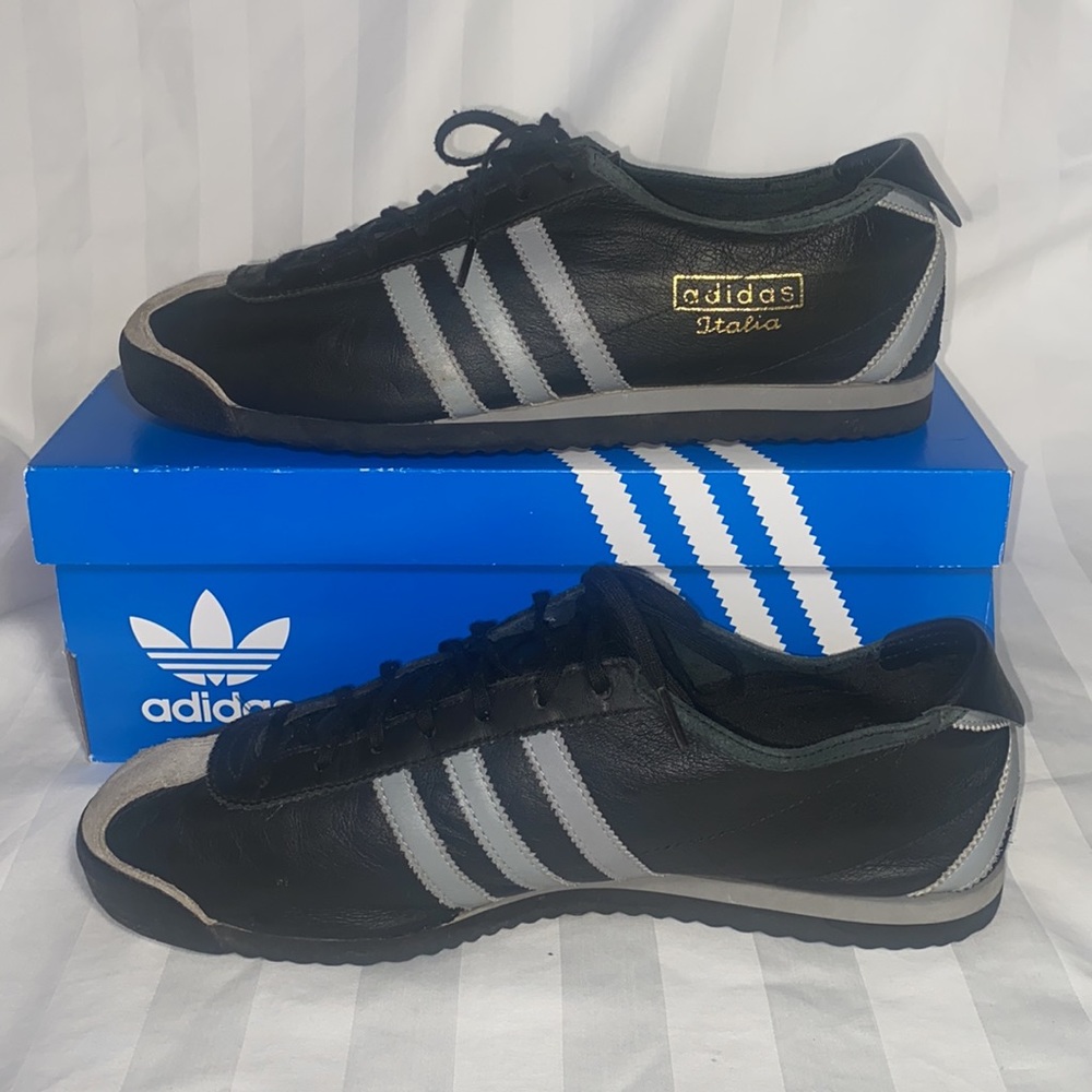 Adidas Originals Italia Kangaroo Leather Sneakers Bla… Gem